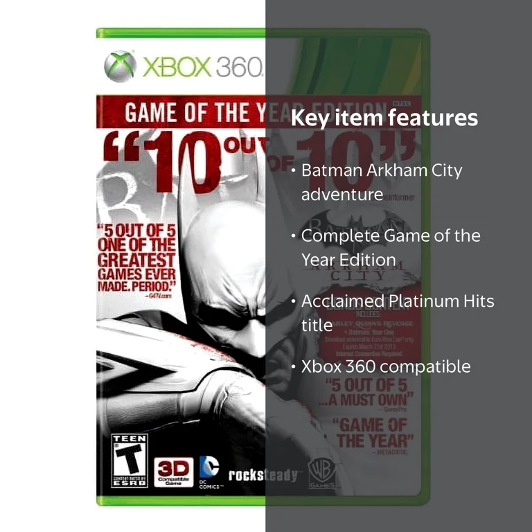 Warner Brothers X360 Batman Arkham City - Walmart.com