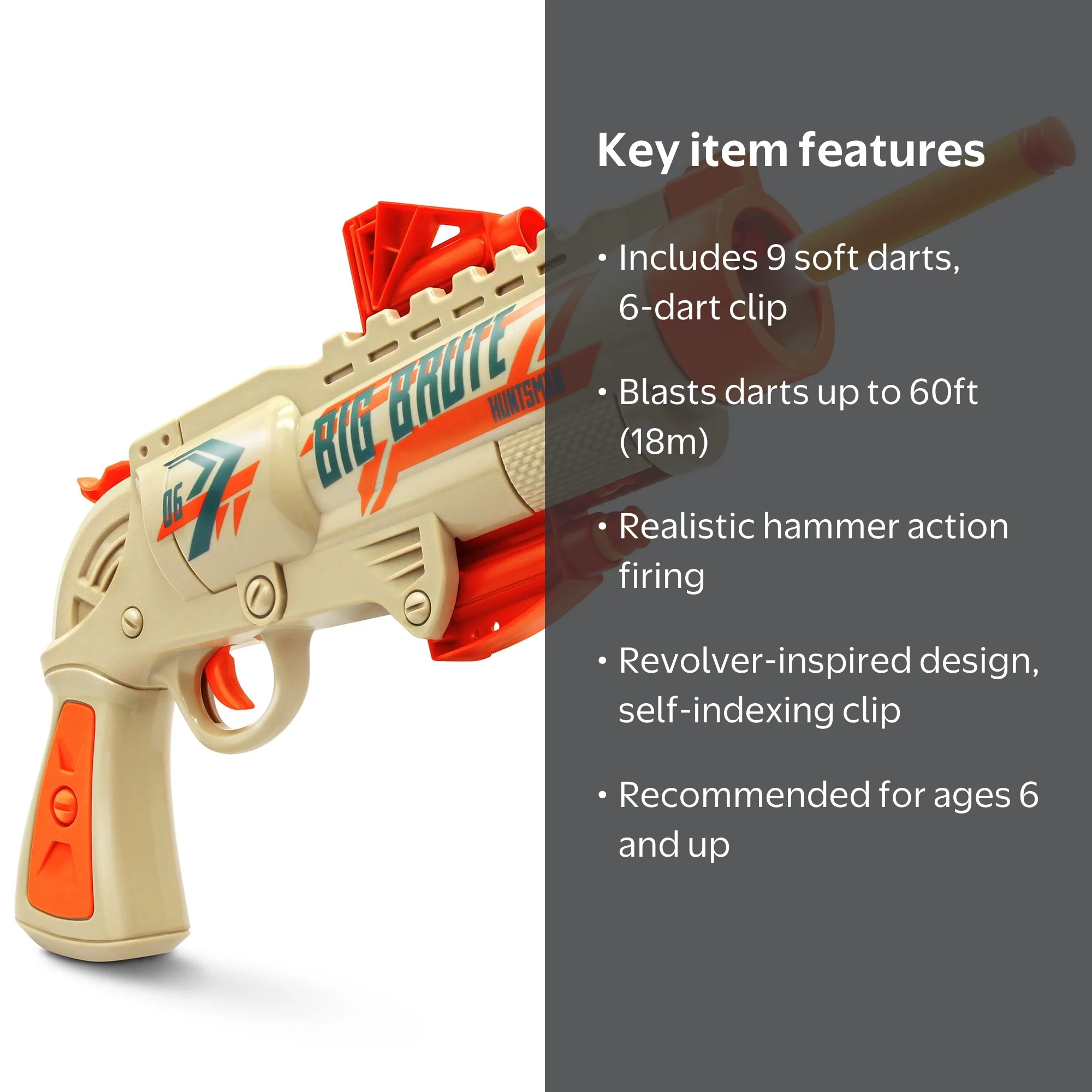 Lanard Huntsman: Big Brute - Beige-Green - Toy Foam Dart Blaster