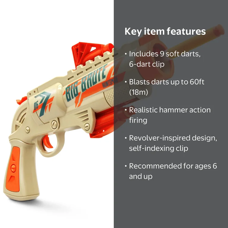 Lanard Huntsman: Big Brute - Beige-Green - Toy Foam Dart Blaster