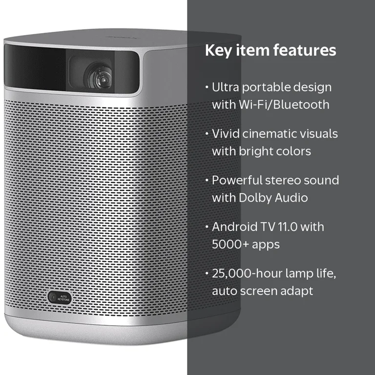 XGIMI MoGo 2 Mini Projector, 400 ISO Lumens, Android TV 11.0, WiFi