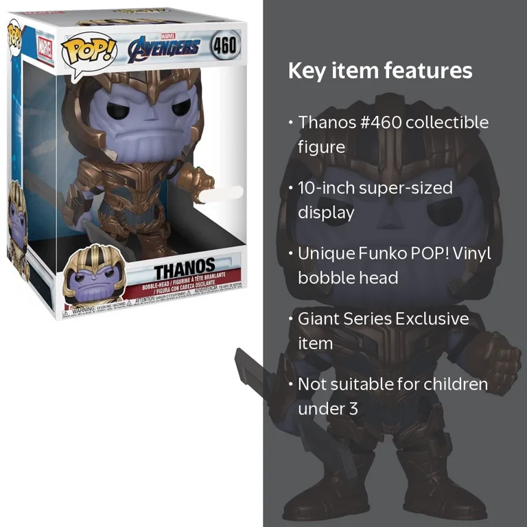 Funko POP! Marvel Thanos Vinyl Bobble Head [Super-Sized] - Walmart.com