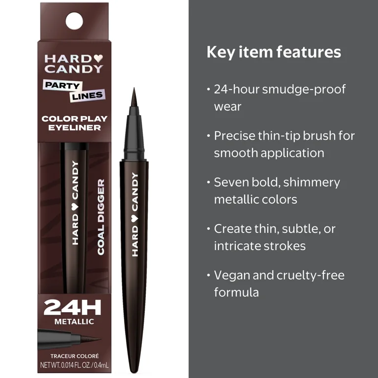 Hard Candy Party Lines Color Play Eyeliner, Liquid Liner, 24HR