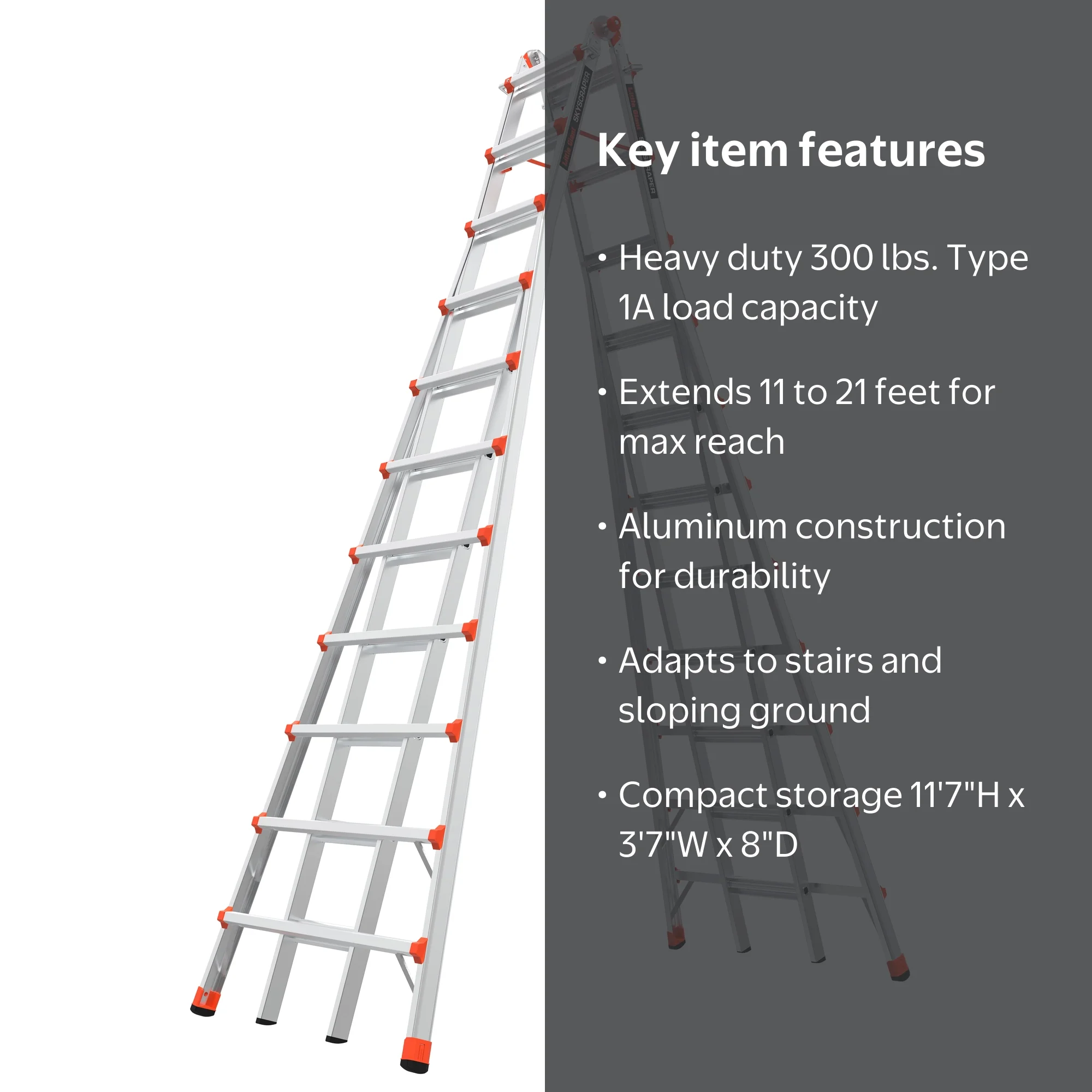 Little Giant Heavy Duty Extension Ladder, Skyscraper Model 21