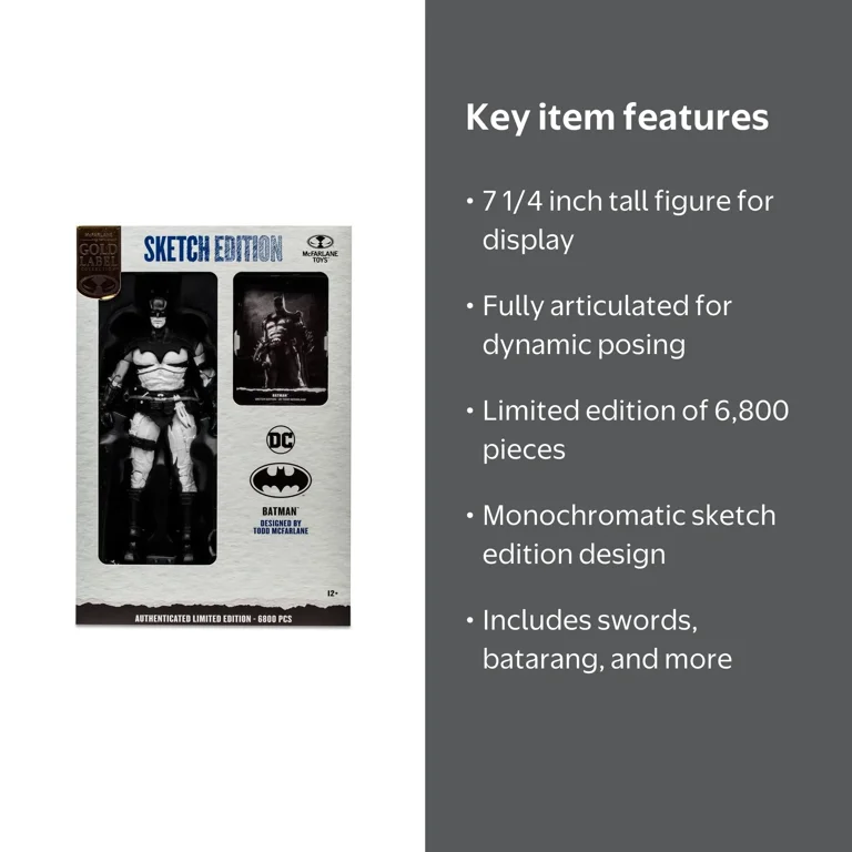 Batman, Action Figure, Sketch Edition Gold Label 7-Inch, Exclusive
