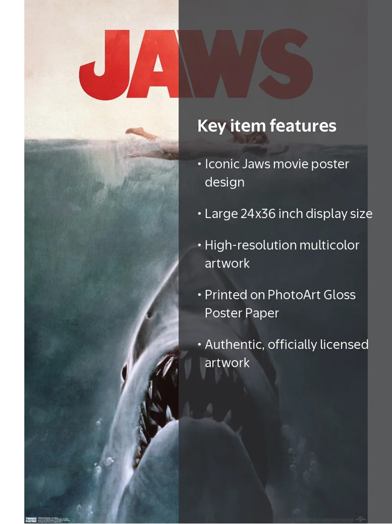 24X36 Jaws - One Sheet Wall Poster, 24
