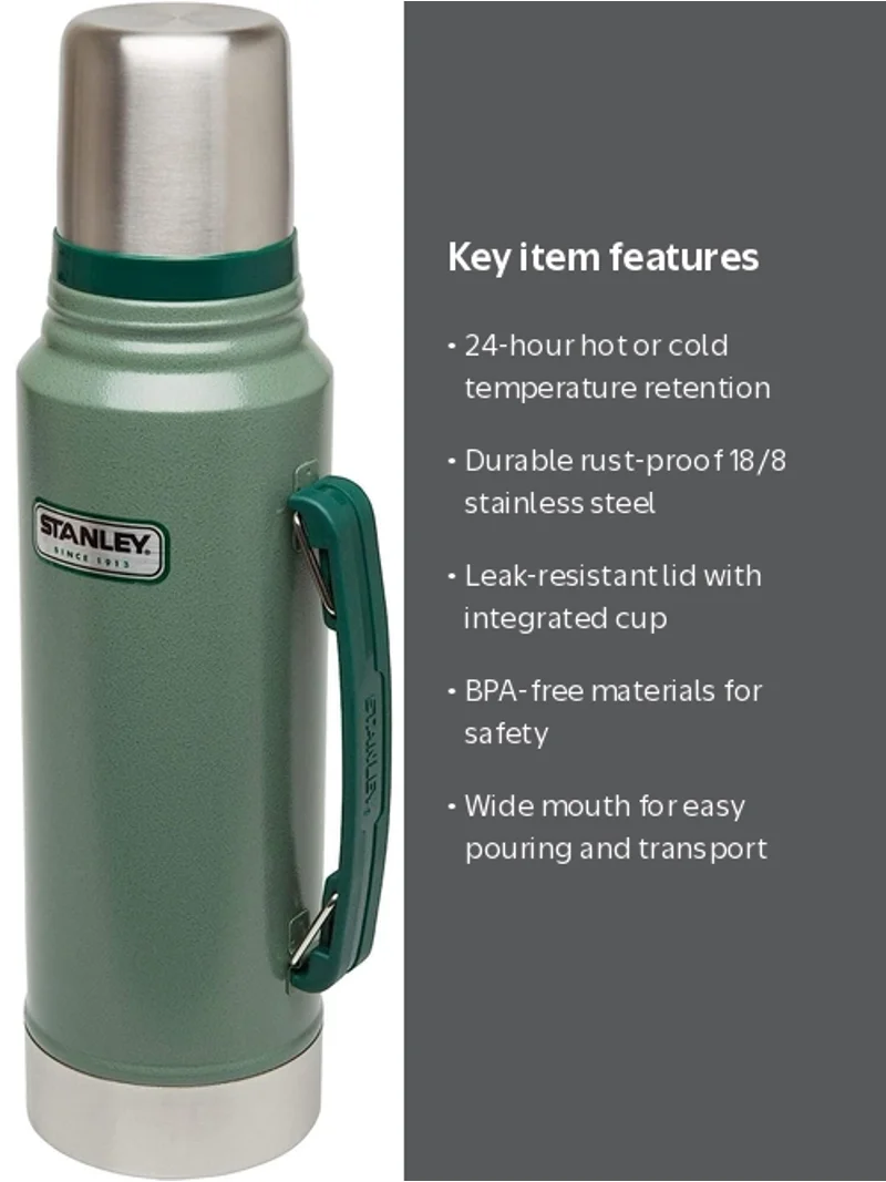 Stanley Classic Vacuum Insulated Wide Mouth Bottle - BPA-Free 18/8
