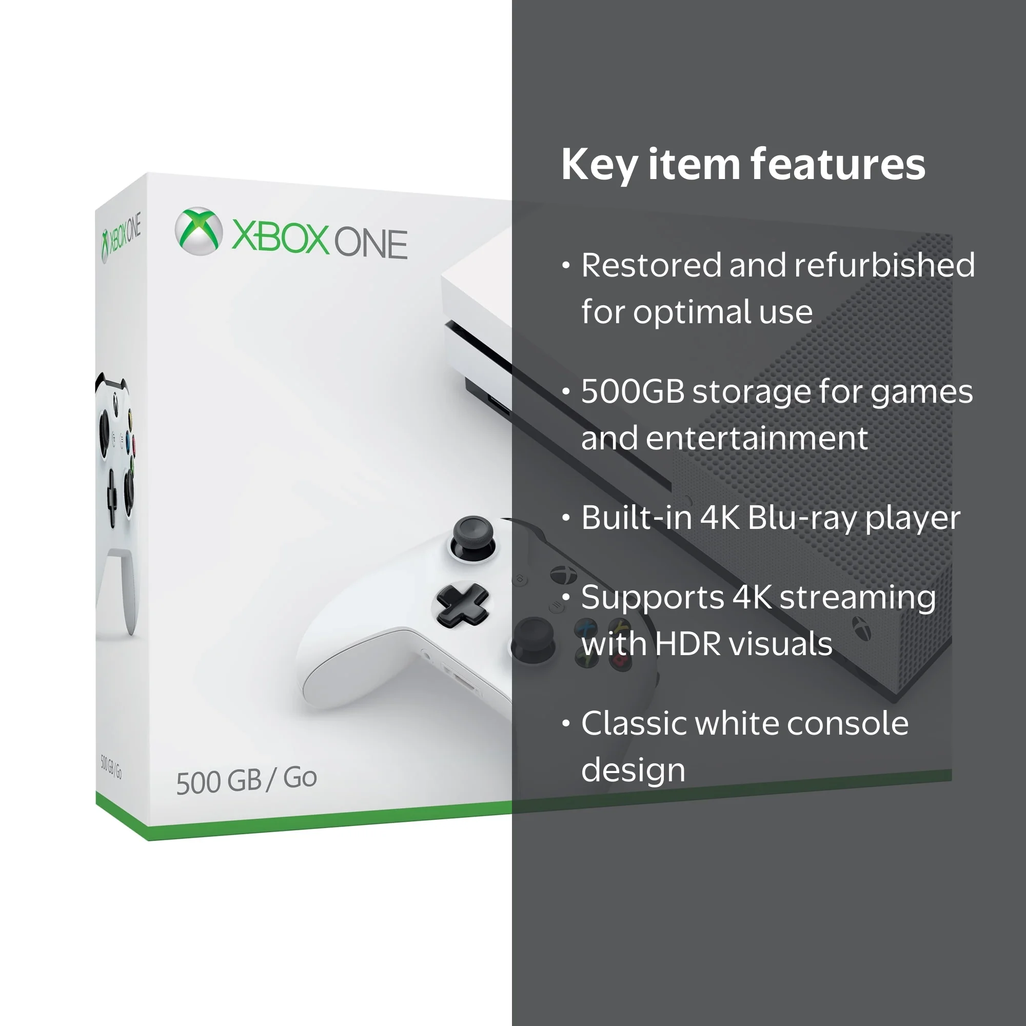 Microsoft, Xbox One S Console, ZQ9-00001, 500GB, White - Walmart.com