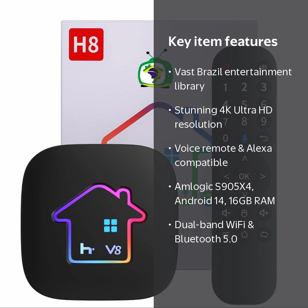 2026 H9 Brazil TV Box – New Version – Voice Remote Control