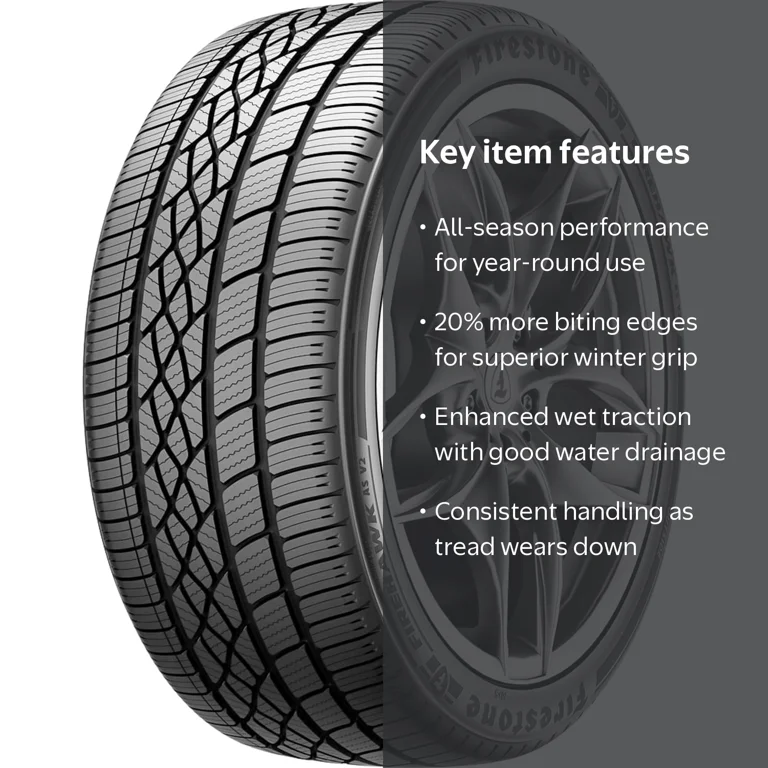 Firestone, All Season Passenger Tire, 215/45R17, XL, Black