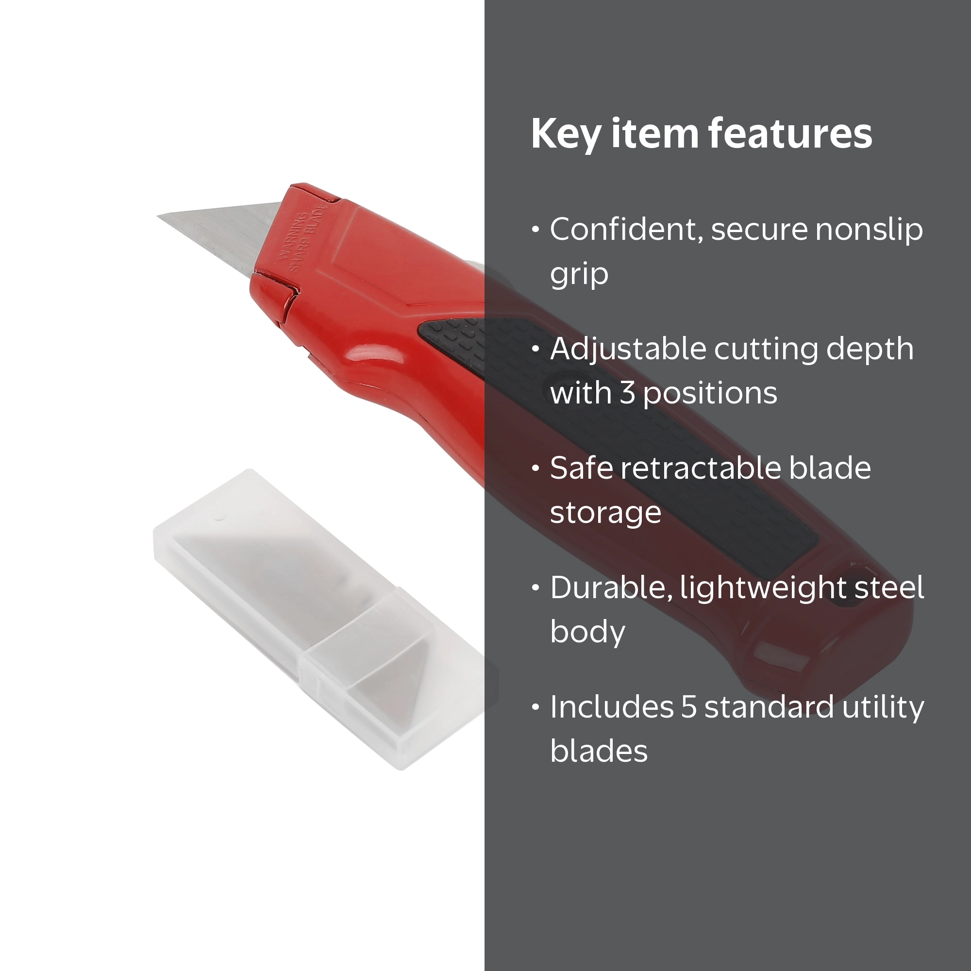 ハイパーナイフ Hyper Tough Retractable Utility Knife with 5 Utility Blades, 3