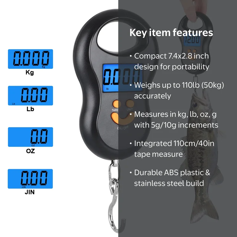 digital weight hook parameters PLPFUDVDZZ Electronic Scale 0.05-500kg Crane Scale Hanging Scale(Black) : Industrial & Scientific making it ideal for weighing luggage or catch Portable Fishing Scale, EEEkit 110lb