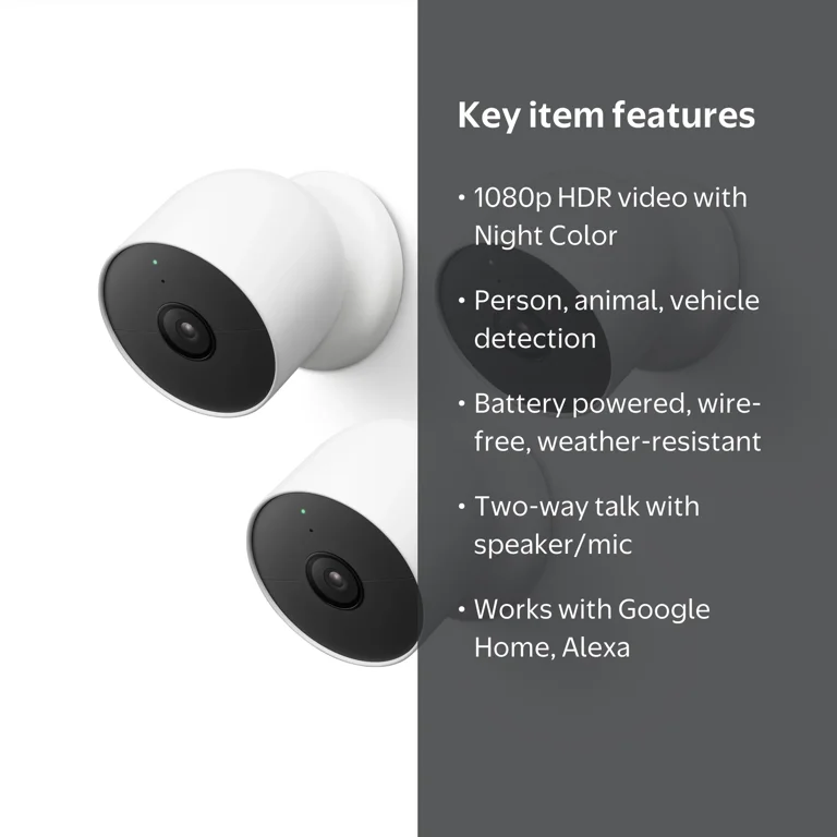 Google Nest Cam Outdoor Indoor Battery 2nd Gen 3pk - Walmart.com