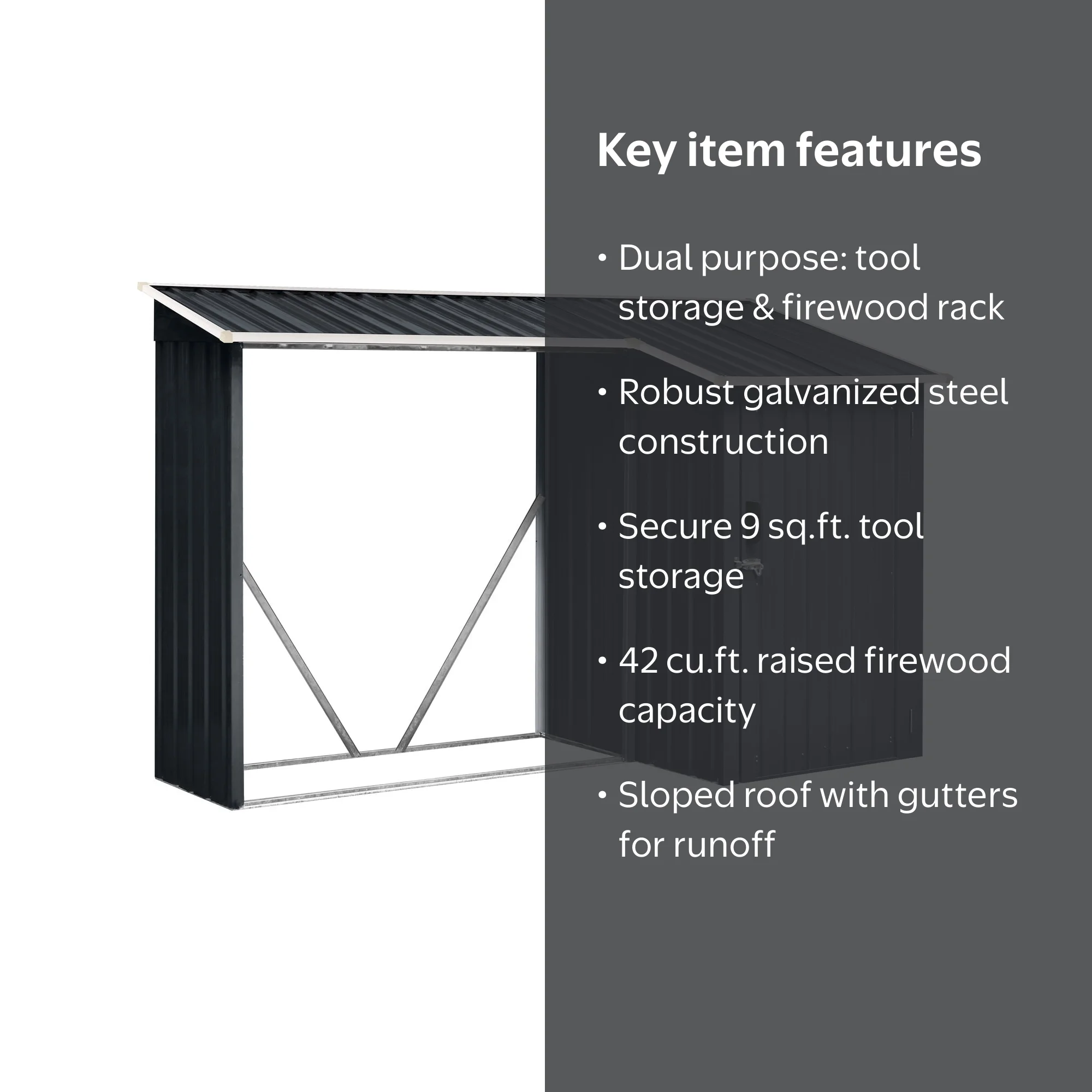 Free Shipping! 2-in-1 Galvanized Steel Multipurpose Shed, 9-Sq.Ft