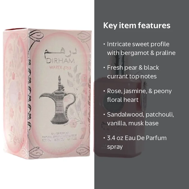 Ard Al Zaafaran, Ladies Perfume Spray, Dirham Wardi 3.4 fl oz Ard Al Zaafaran, Ladies Perfume Spray, Dirham Wardi 3.4 fl oz