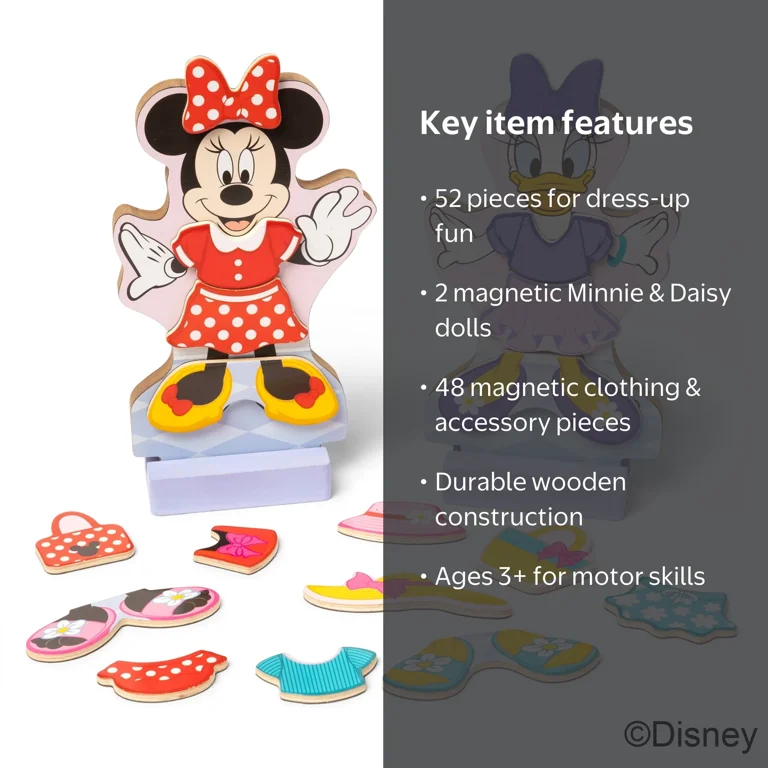 Melissa & Doug Disney Minnie Mouse and Daisy Duck Deluxe Wooden