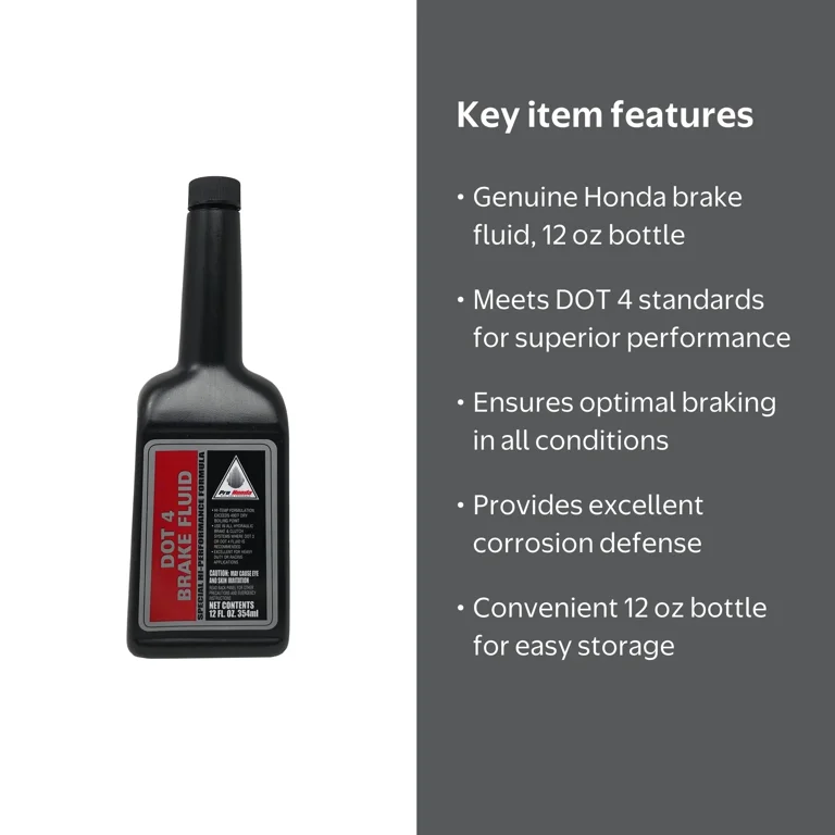Honda Genuine OEM 12 oz. Bottle DOT 4 Brake Fluid 08203-0004