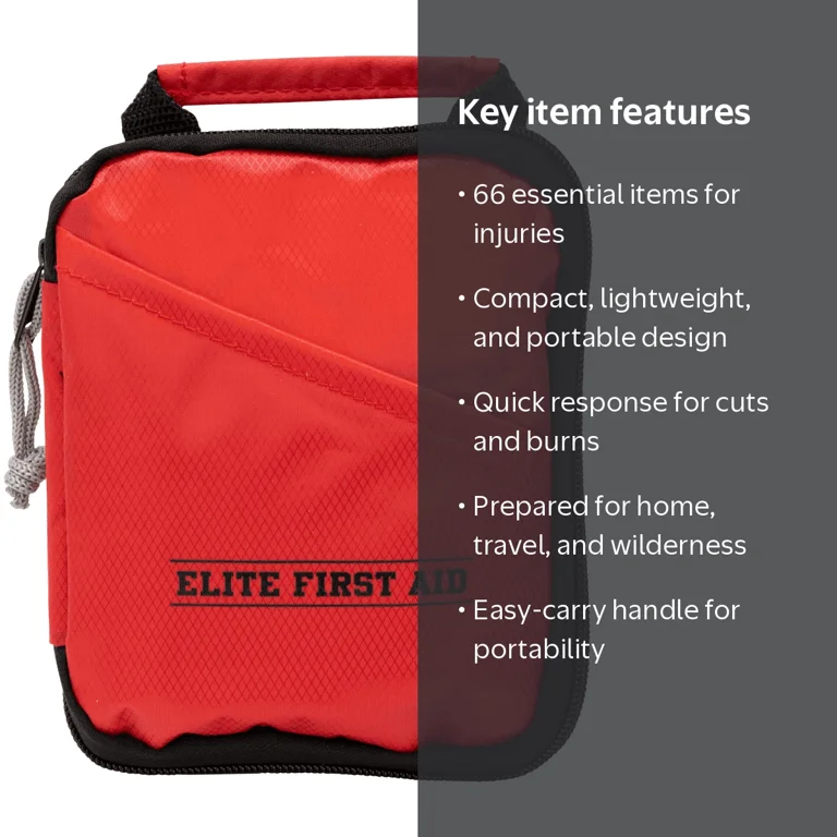Elite Grab and Go 66-Piece First Aid Kit - Compact Emergency