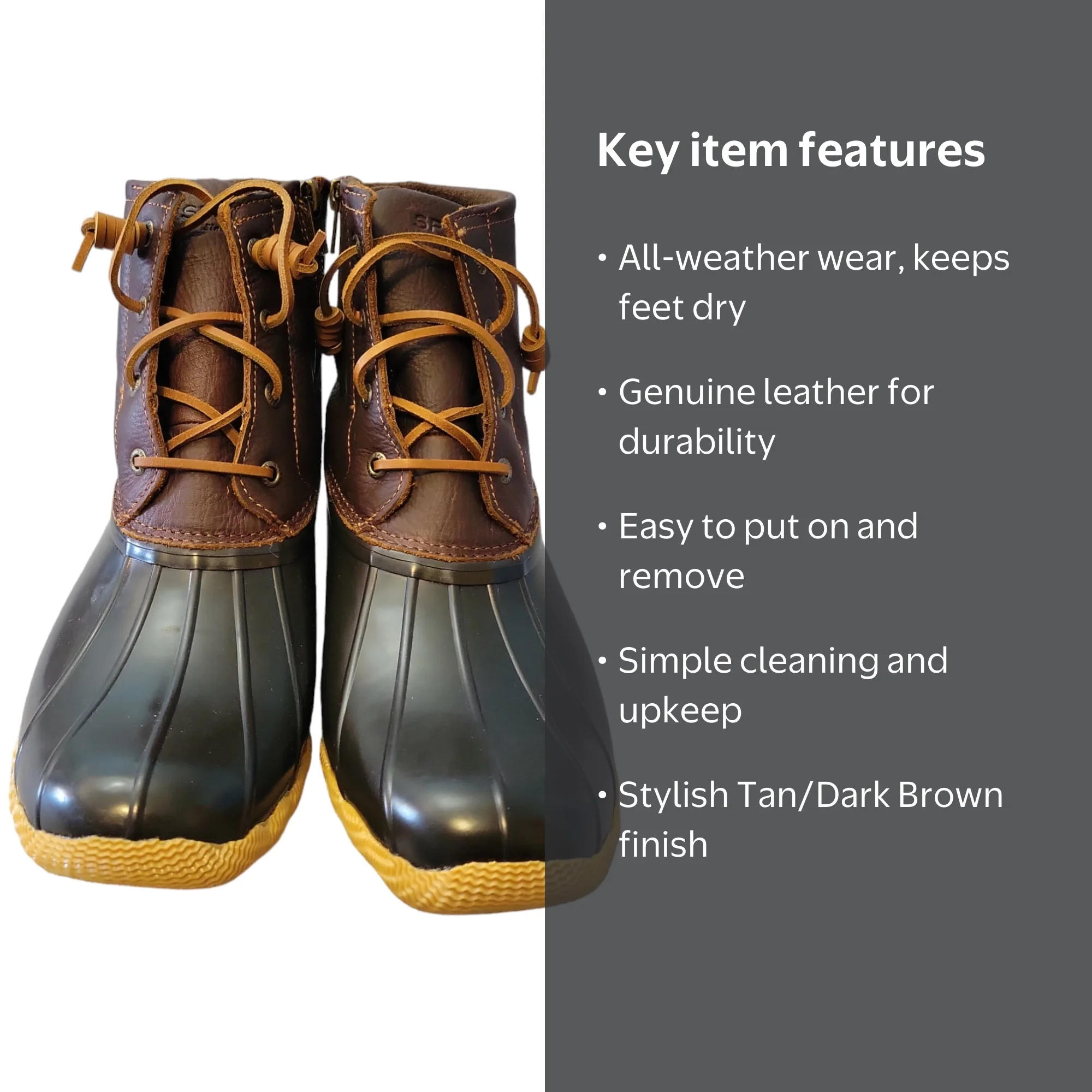 Sperry Brown Duck Boots with Orange Sole Accents Sperry Women main image 4