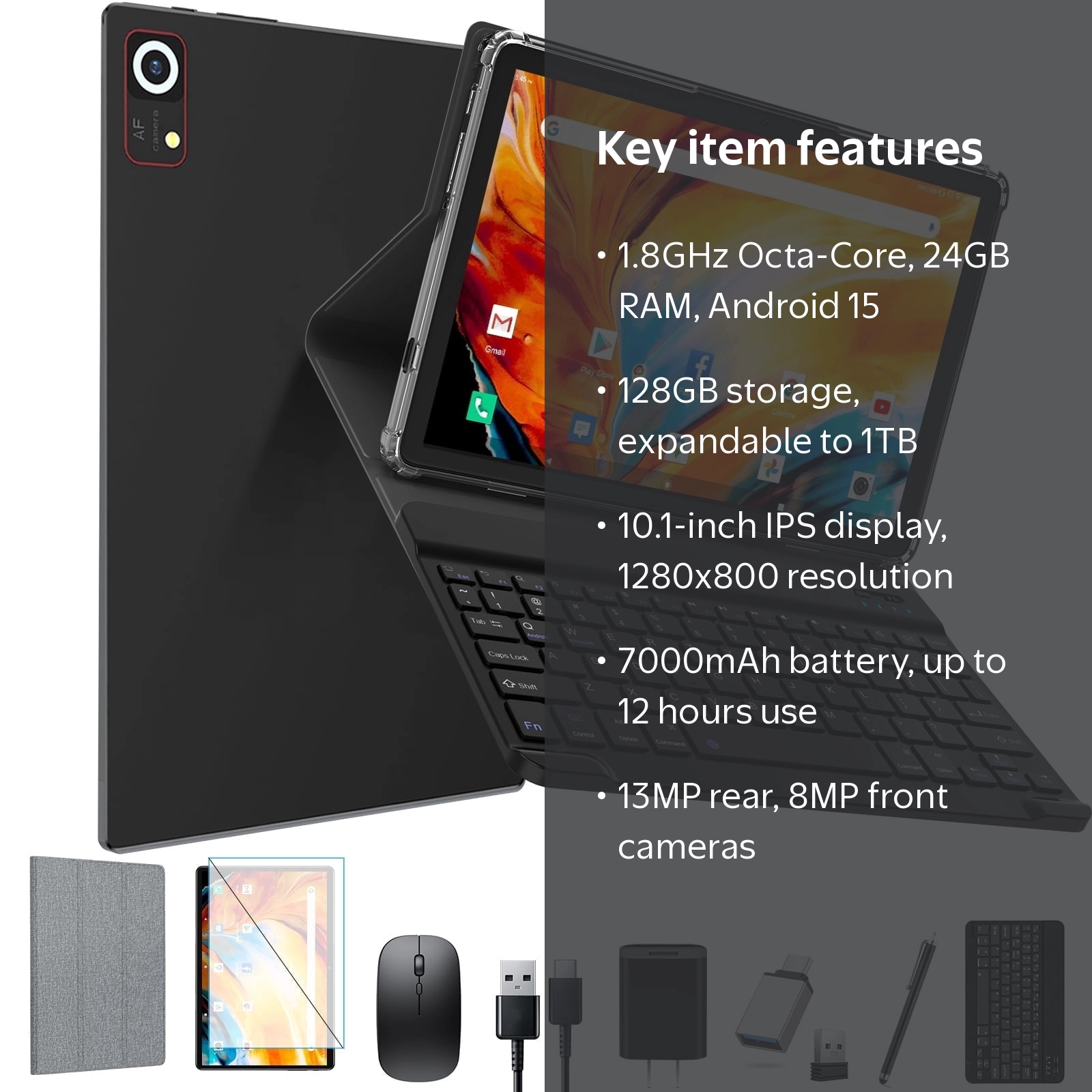 Tablet 10 Inch Android 14 Tablets,WiFi 6 Tableta PC,64GB ROM+8GB