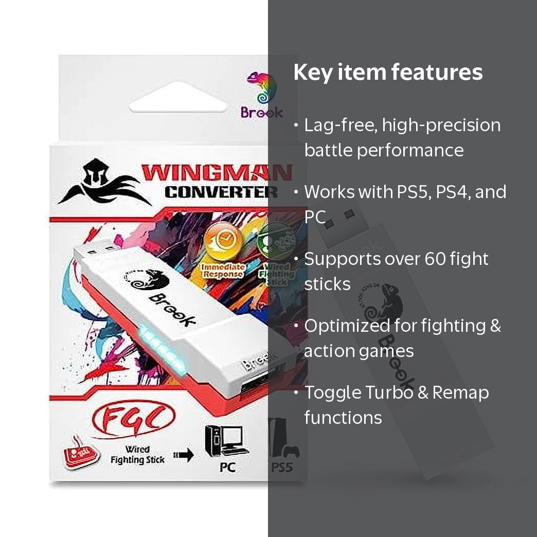 Brook Wingman FGC Converter - Arcade Joystick for PS5 Fighting
