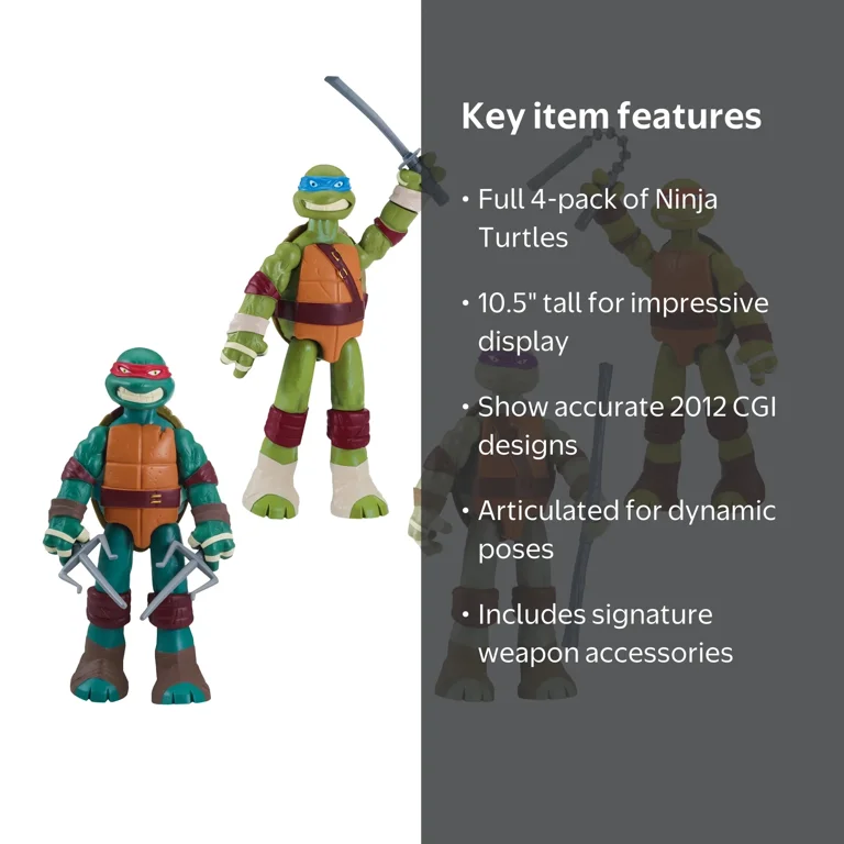 Rise of the Teenage Mutant Ninja Mutant XL Figure 4-Pack - Walmart.com