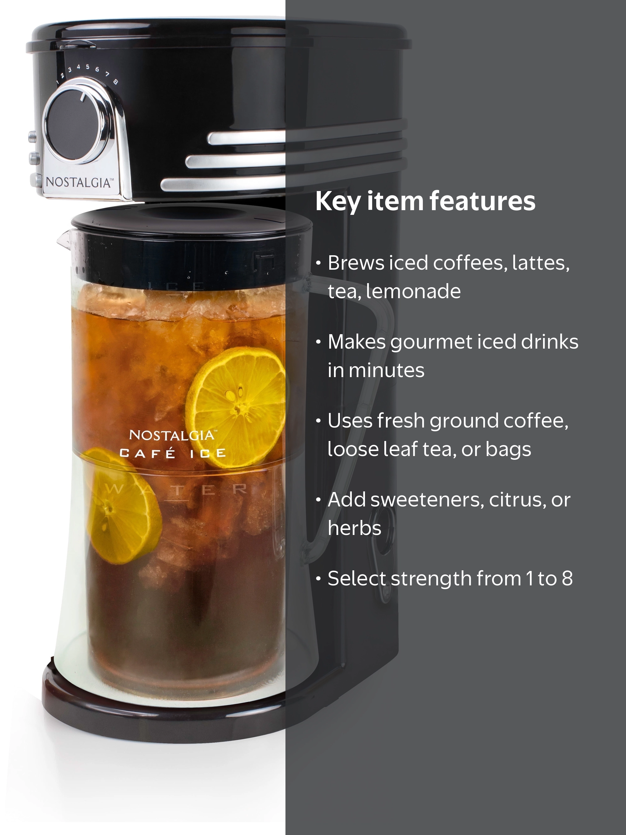 Nostalgia, Electric Iced Tea Maker, 3 qt Capacity, Black - Walmart.com