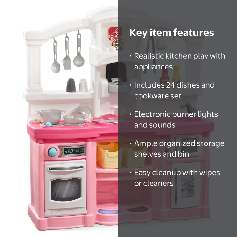 Step2 Fun with Friends Pink Kids Kitchen Pretend Play Set 