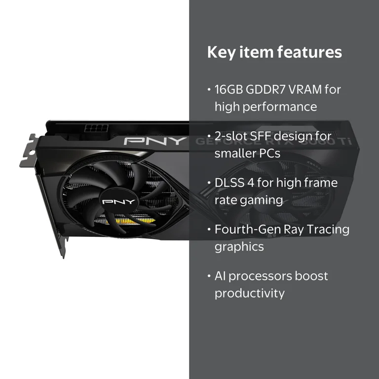 PNY NVIDIA GeForce RTX™ 5060 Ti OC Dual Fan, Graphics Card 16GB