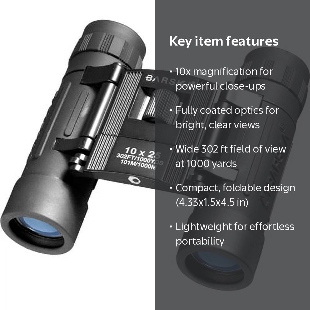 Barska Lucid View 10x25mm Roof Prism Binoculars (Black) - Walmart.com