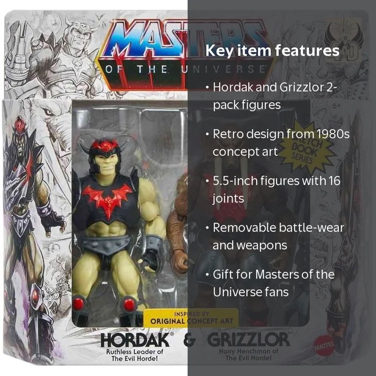 Mattel Masters of the Universe Origins Sketchbook Hordak Grizzlor
