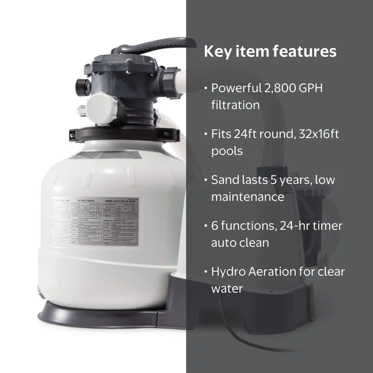 Intex, Sand Filter Pump, SX2800, 2800 GPH Flow Rate - Walmart.com