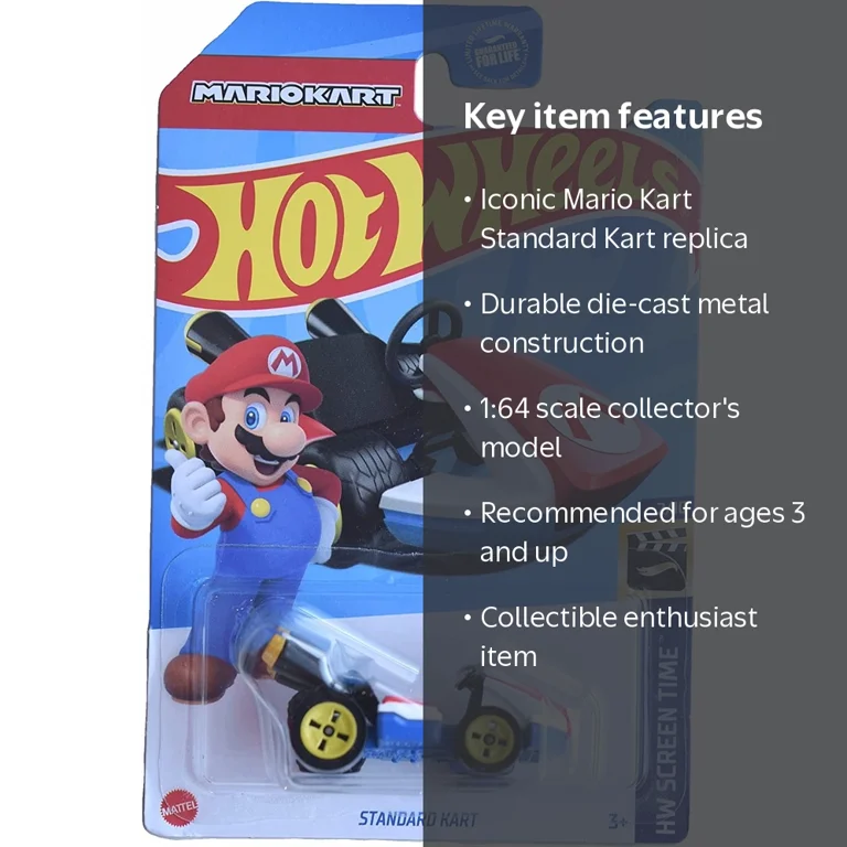 Hot Wheels マリオ HW SCREEN TIME Hot Wheels 2023 Mario Kart Standard Kart, HW Screen Time, Die-Cast