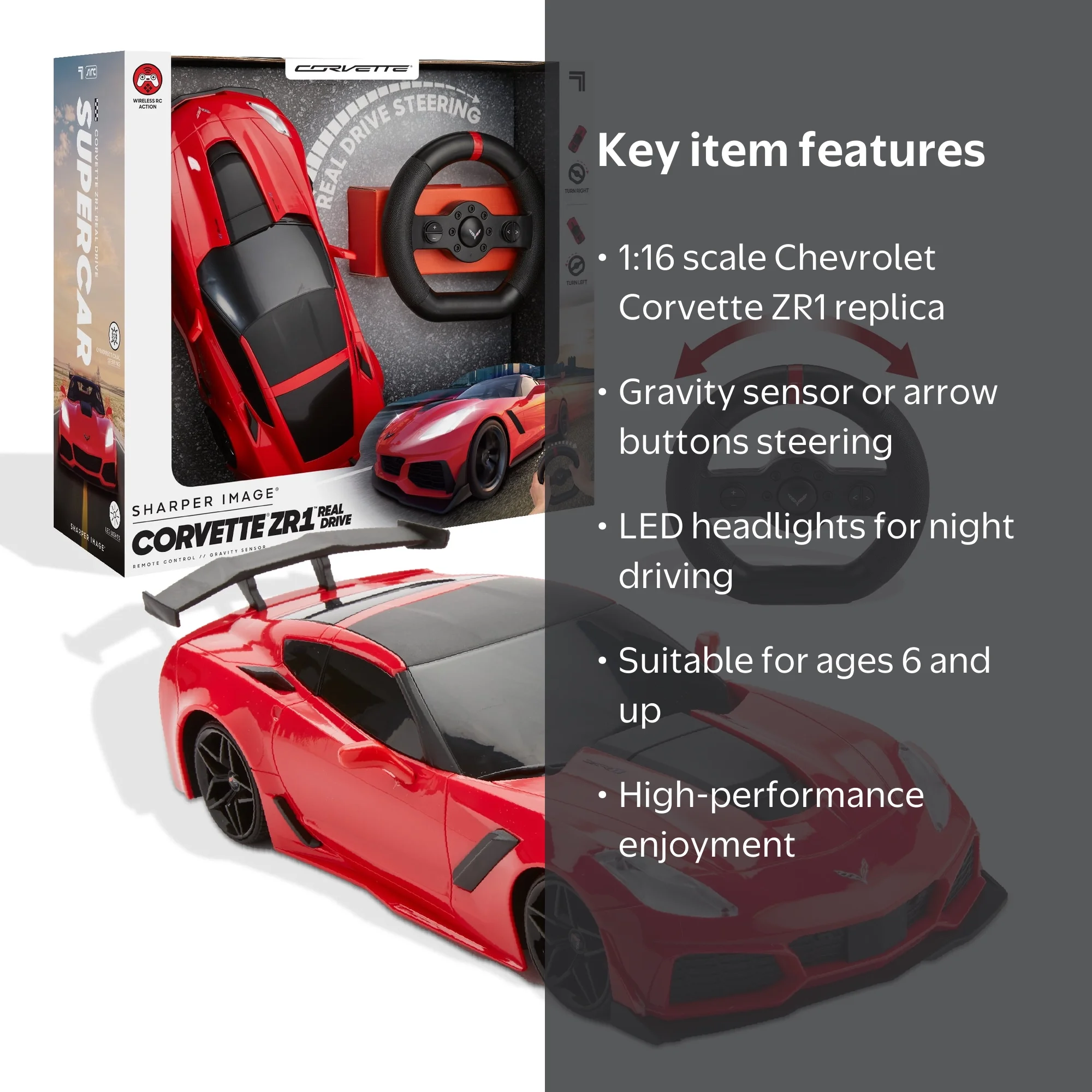 Sharper Image® RC Chevrolet Corvette ZR1, 2.4 GHZ Remote Control
