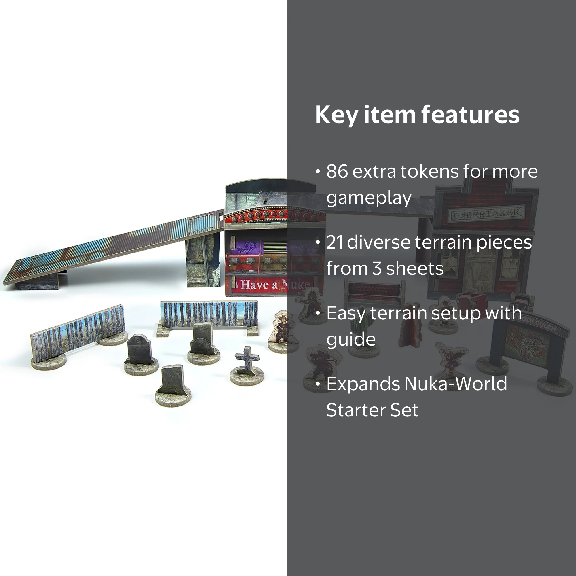 Modiphius Entertainment: Fallout: Factions - Tokens & Terrain Pack