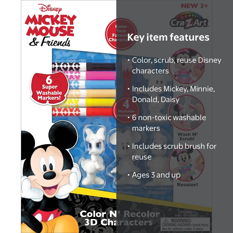 Cra-Z-Art Disney Mickey Mouse Activity Set, Color, Scrub, Reusable