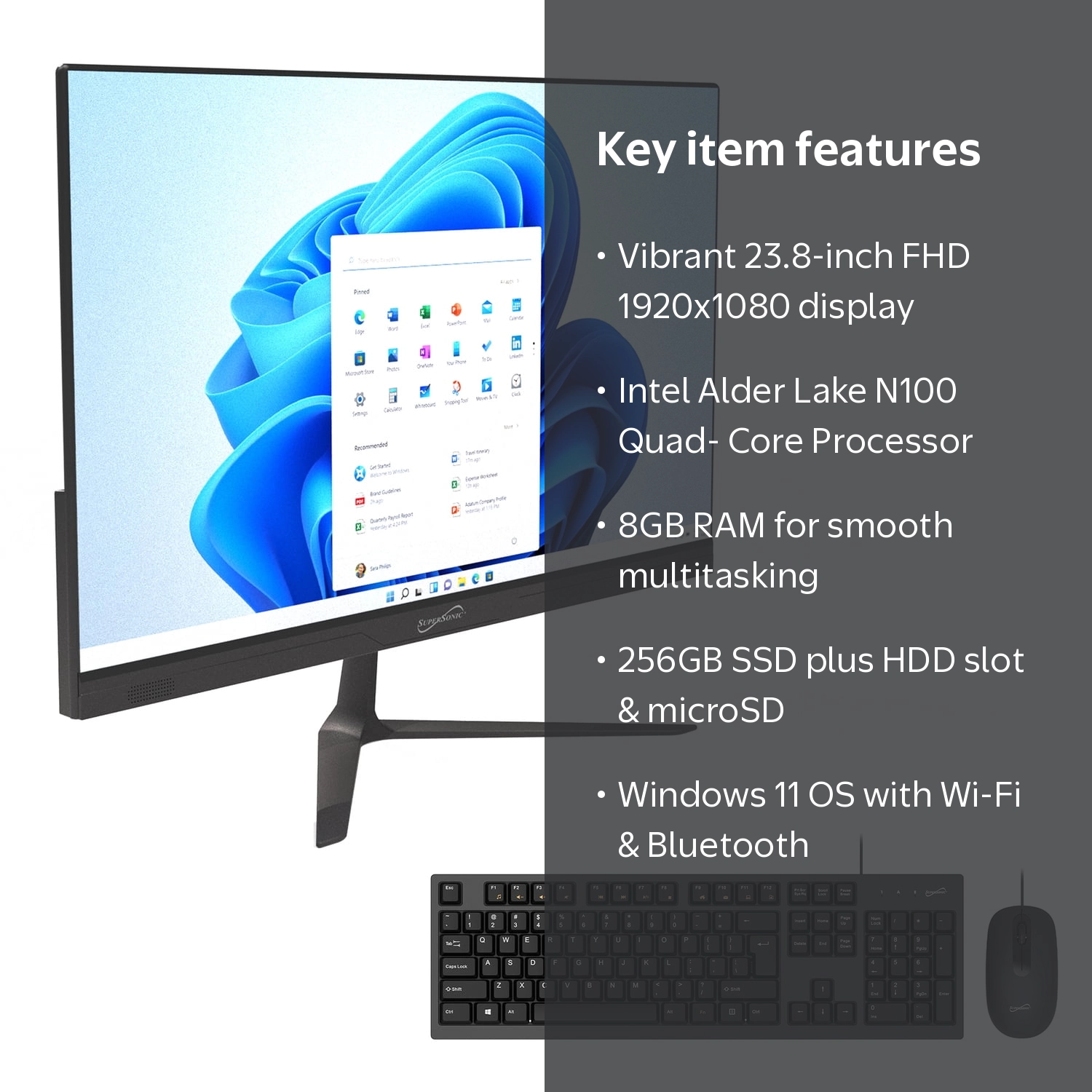 Supersonic 23.8-In. All-In-One Desktop Computer, Intel Alder Lake