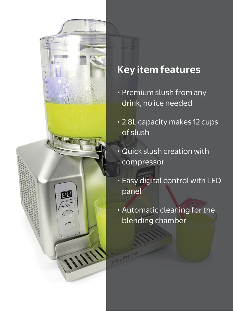 Nostalgia, Slushie Machine, 2.8 Liter, Stainless Steel - Walmart.com