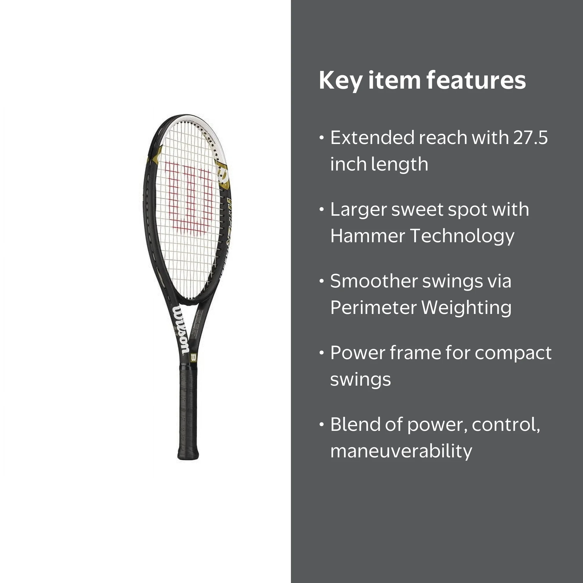 Wilson Hyper Hammer 5.3 Tennis Racket - Walmart.com
