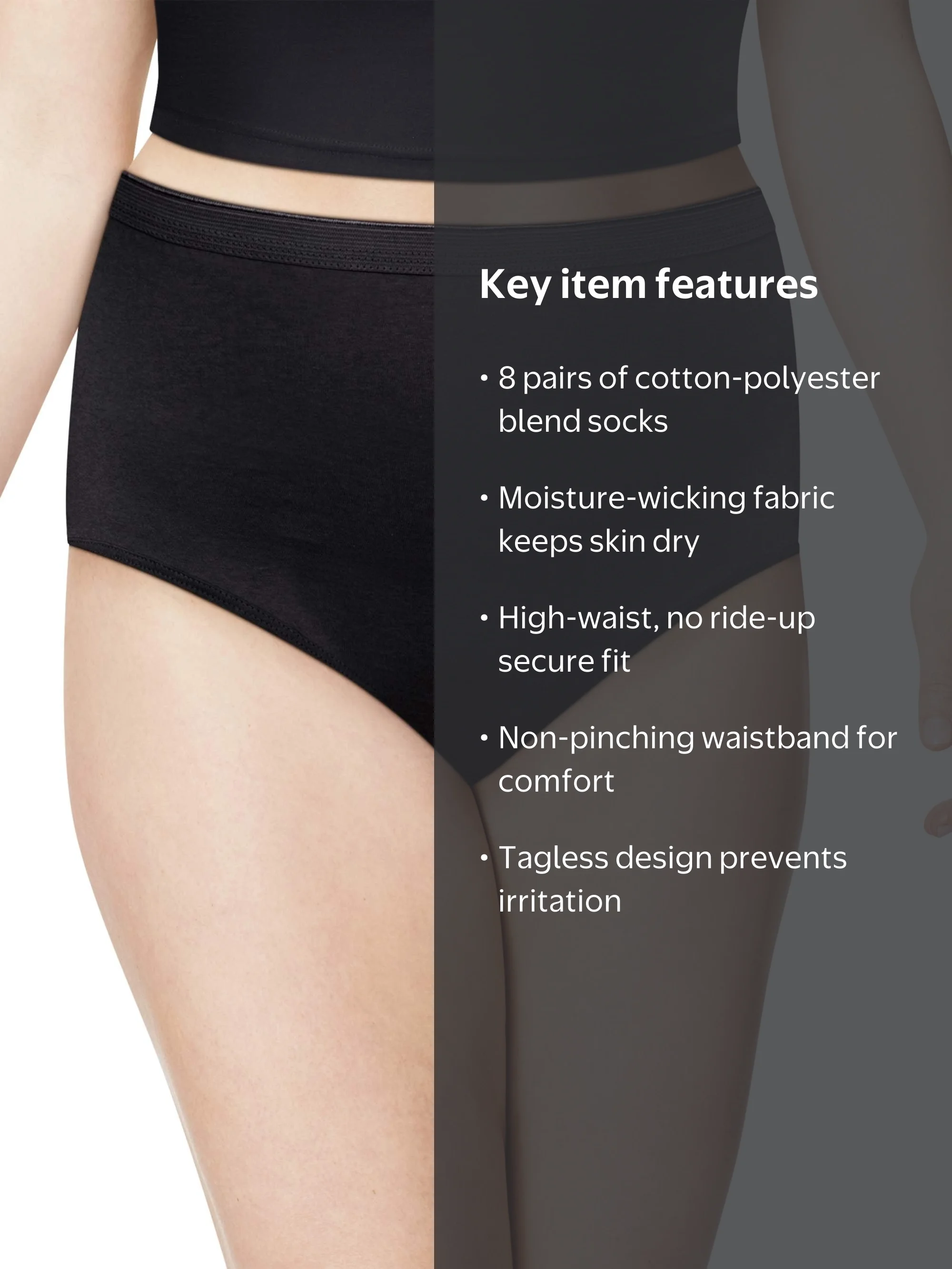 Just My Size Women's Plus High Waist Dry Panties, Super Value