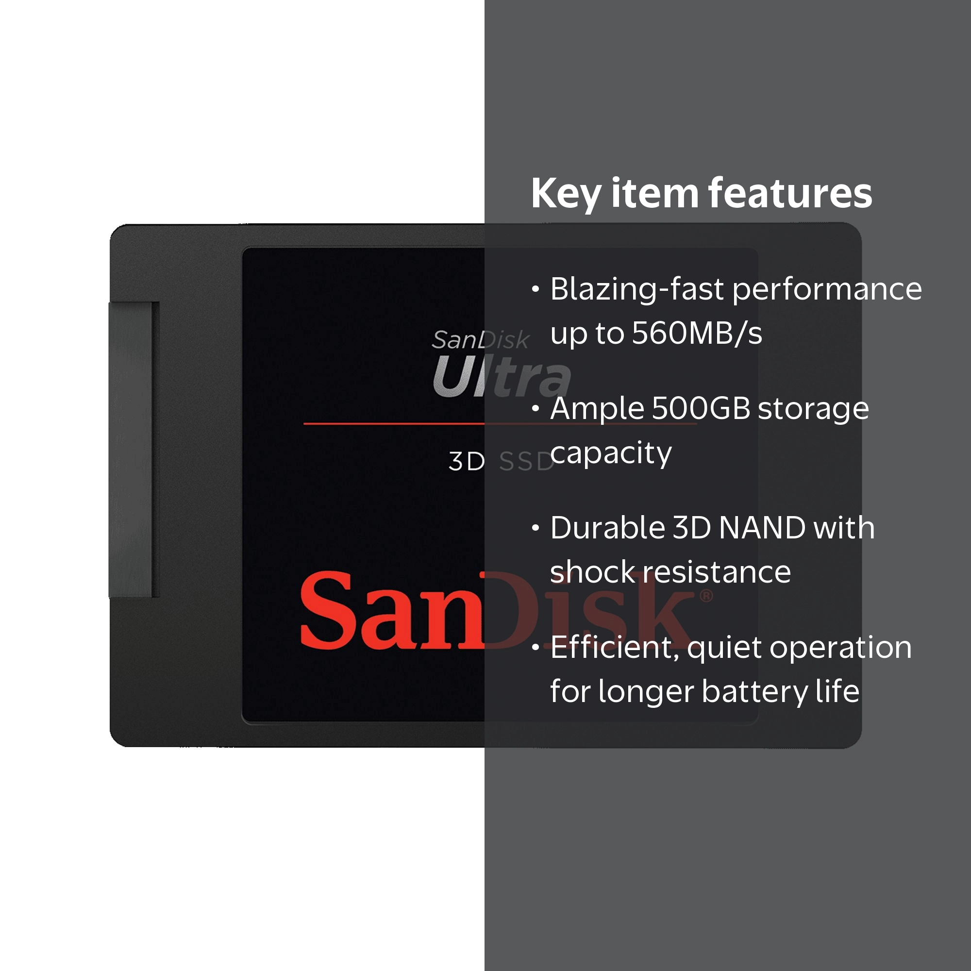 SanDisk, Internal SSD, 500GB Ultra 3D NAND SDSSDH3-500G-G26