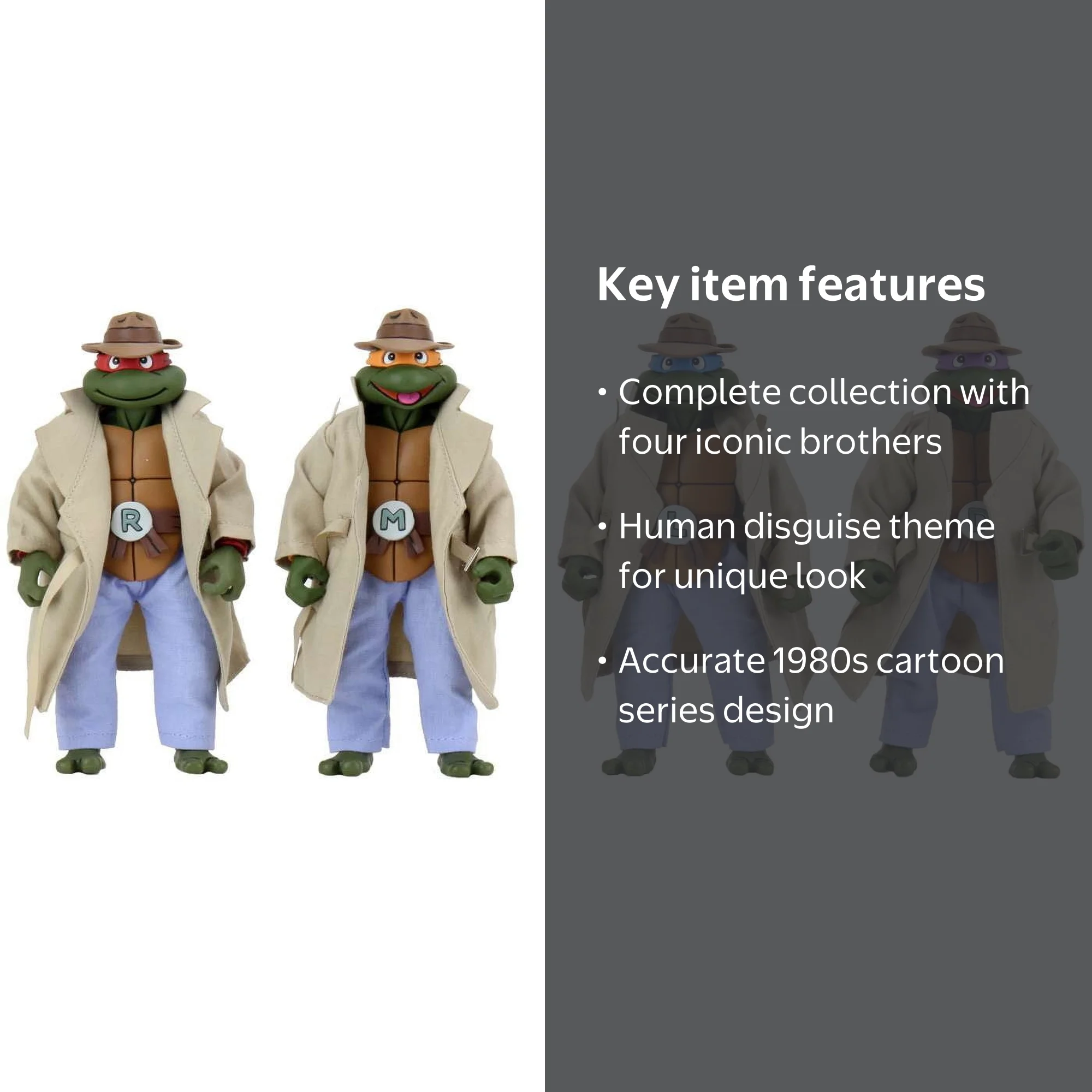 Neca TMNT 7 Inch Action Figure 4 Pack - Turtles in Disguise with