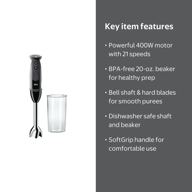Braun MultiQuick 5 Vario Hand Blender with 21 Speeds - Walmart.com
