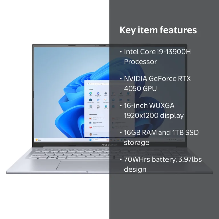 ASUS Vivobook Pro 16 inch WUXGA Windows Laptop Intel Core i9