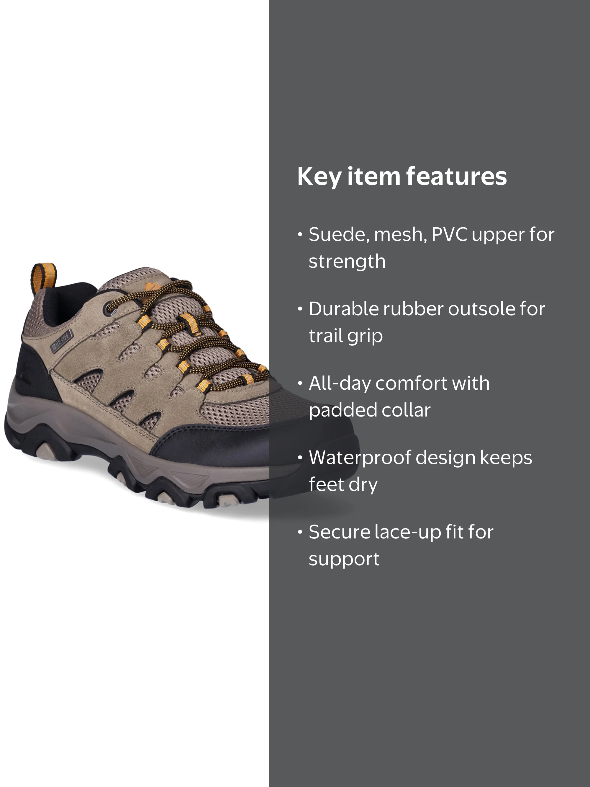 New Ozark Trail Men\'s Waterproof Hiking Low Shoes Rugged Outsole hike boot Buy Ozark Trail Mens Stone Low Hiking Shoe at Ubuy Jamaica main image 2