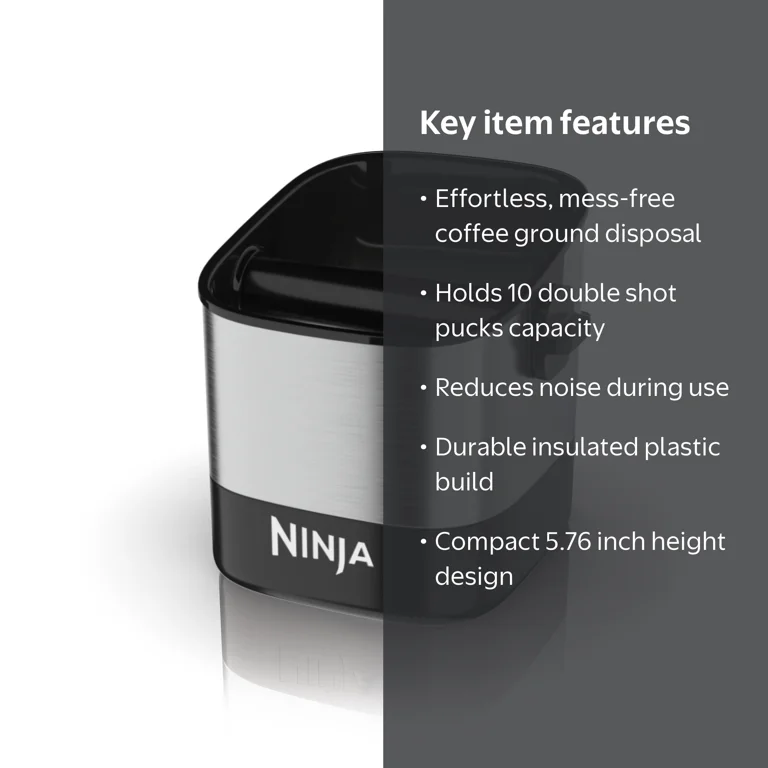 Ninja, Coffee Accessory, XSKKNOCKBOX, Compact, Insulated Plastic