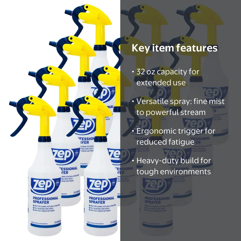 Zep Professional Sprayer - 32 oz, High Output, Adjustable Nozzle