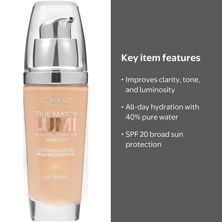 L'Oréal Paris, Liquid Foundation, Luminous, SPF 20, 1 fl oz