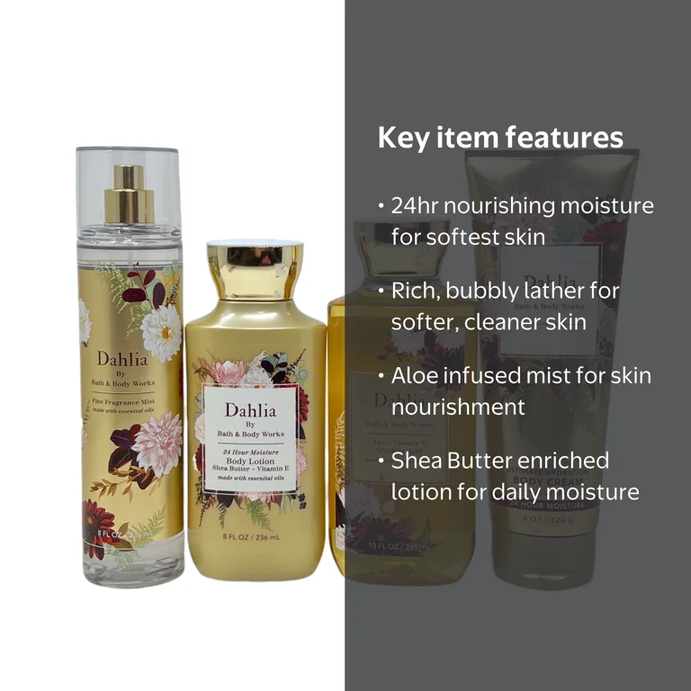 DAHLIA ボディローション 4本セット Bath and Body Works DAHLIA Deluxe Gift Set - Fine Fragrance Mist
