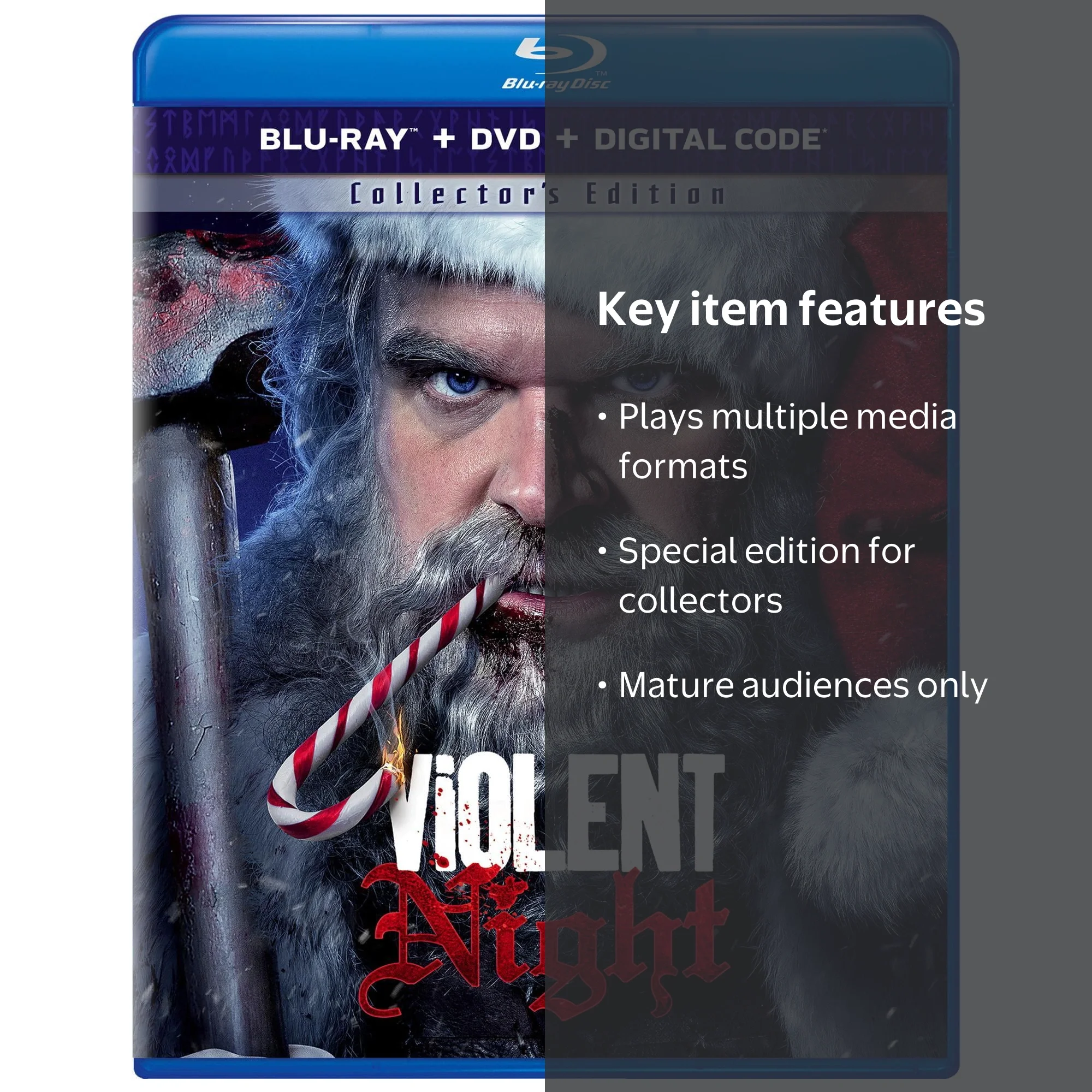 SDS, Violent Night, Blu-ray + DVD + Digital Copy, Rated R