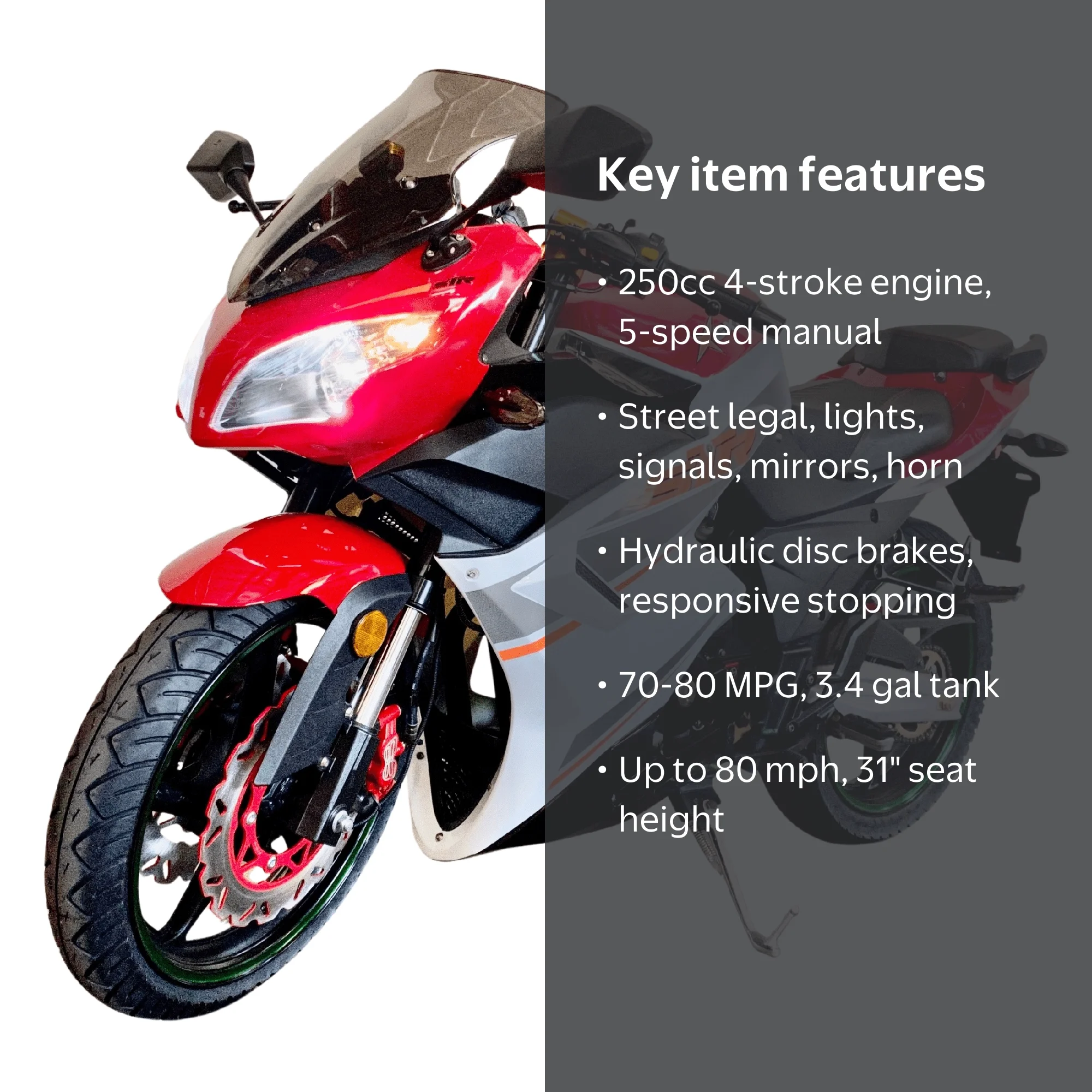 Venom X22R 250cc Sport Motorcycle | 5-Speed Street Legal